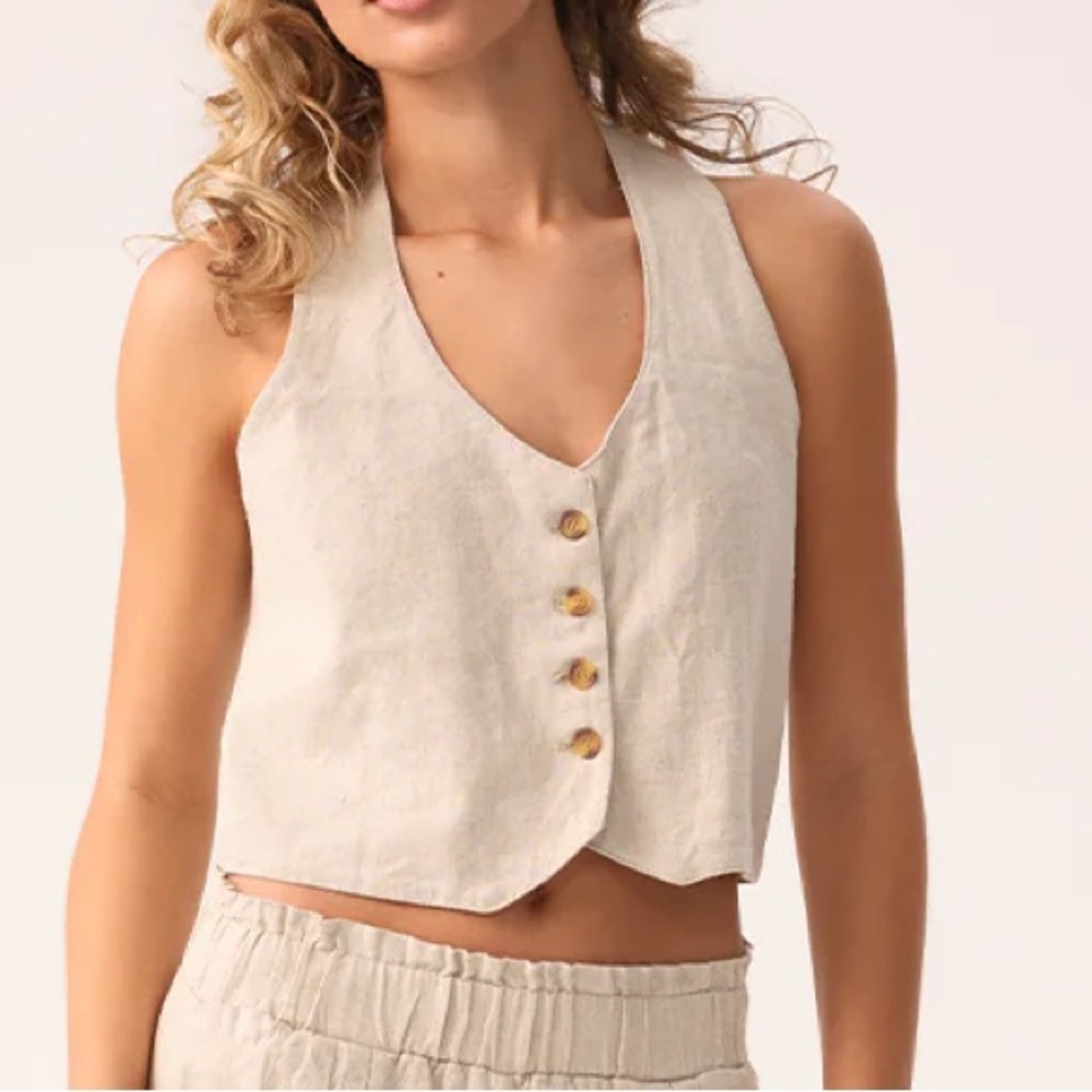 NWT PQ TAN PAYTON LINEN VEST
Size Small - Picture 2 of 12